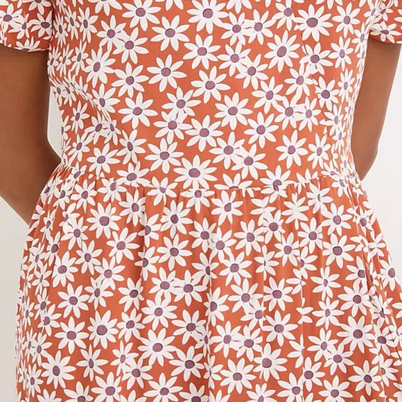 Madewell Clara Midi Dress Falling Daisies Small Russet Burnt Orange - Picture 3 of 16